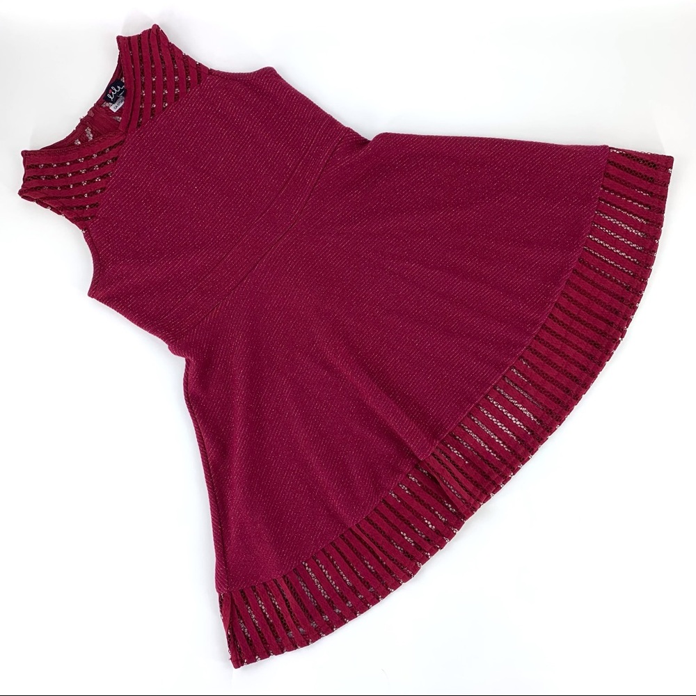 lilt Girls' Burgundy Sleeveless Fit & Flare Dress, 14.5